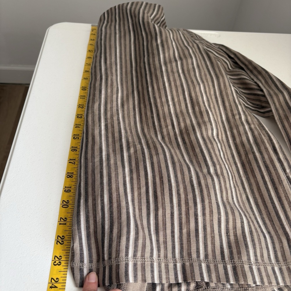 Vintage Mureli Womens Linen Blend Striped Sweatshirt Jacket Size S Taupe Brown - Picture 9 of 9